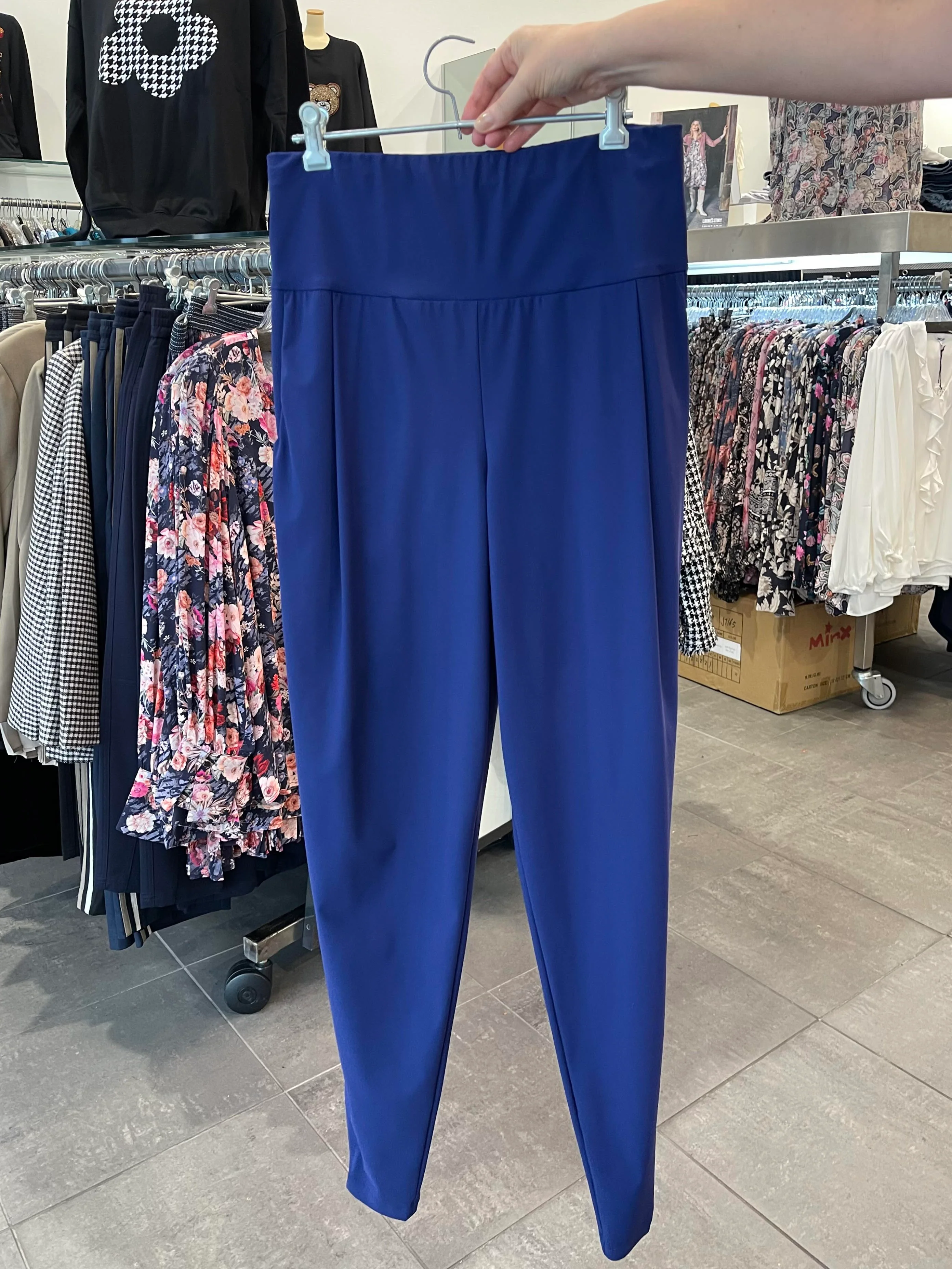 Paula Ryan Ankle Pleat Basque Pant Microjersey - Indigo - Image 2