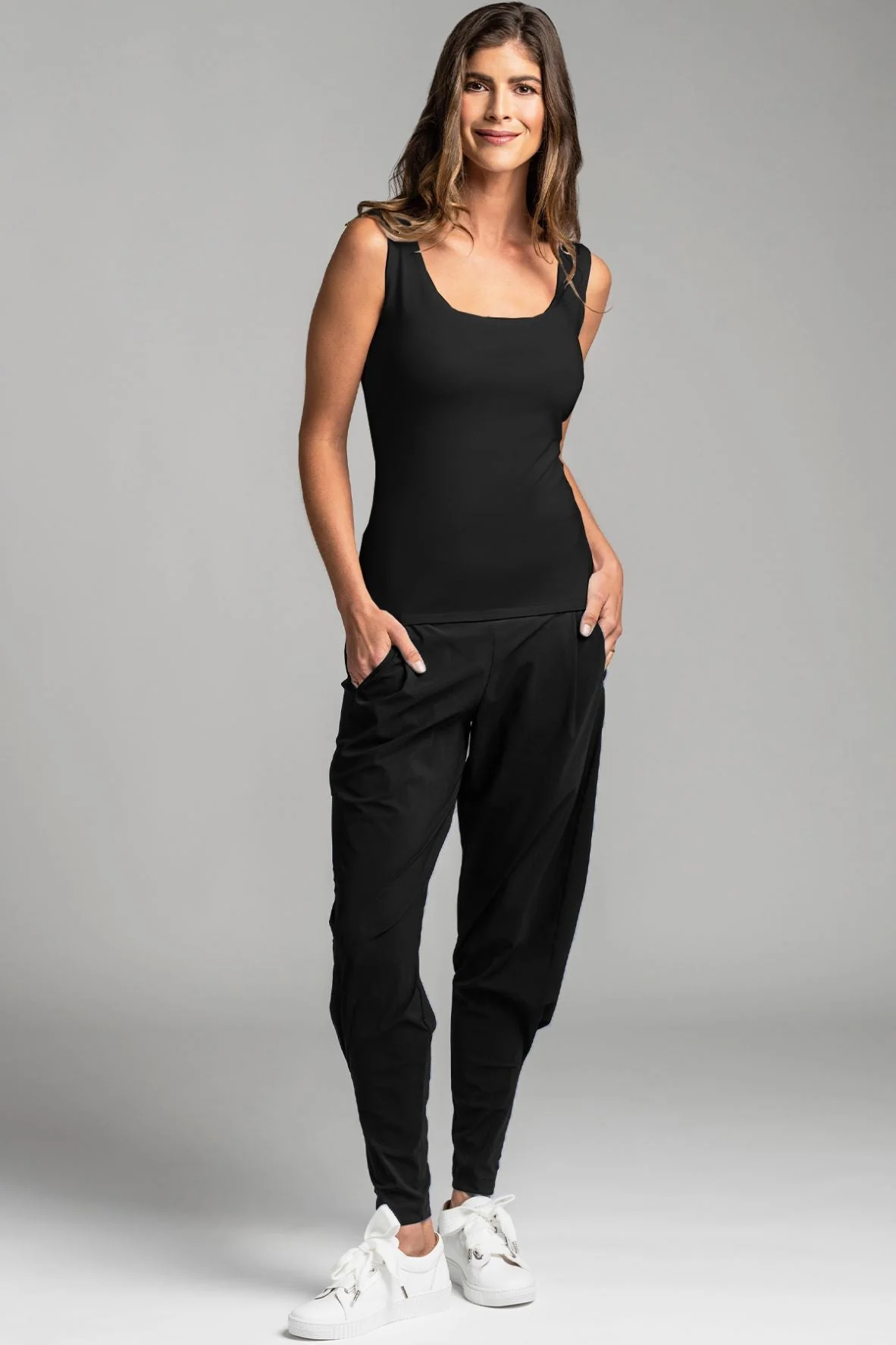 Paula Ryan Ankle Pleat Basque Pant Microjersey - Indigo - Image 3