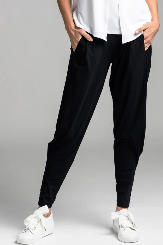 Paula Ryan Ankle Pleat Basque Pant Microjersey - Indigo - Image 7