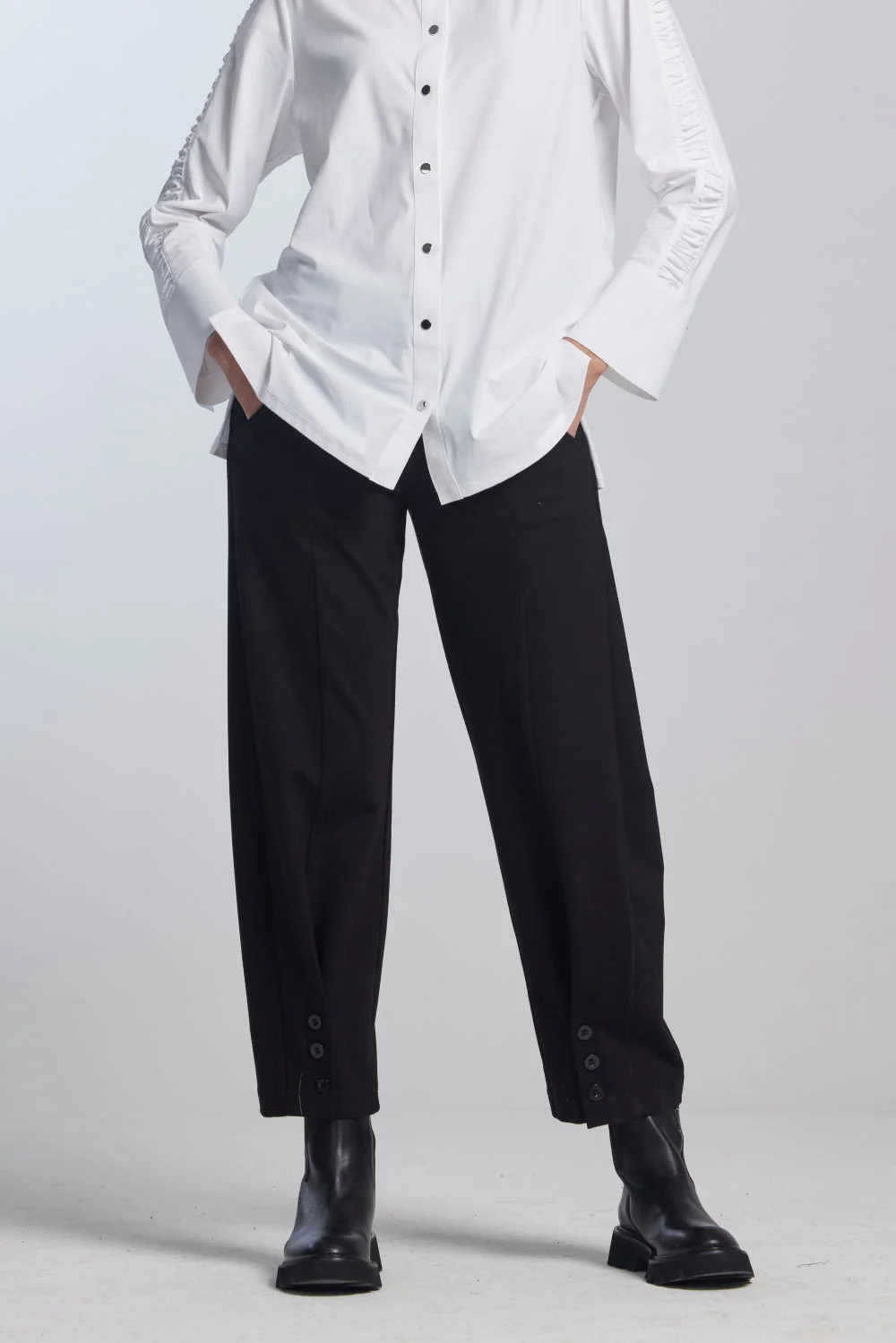 Paula Ryan Roma Buttoned Officer Pant - Image 3
