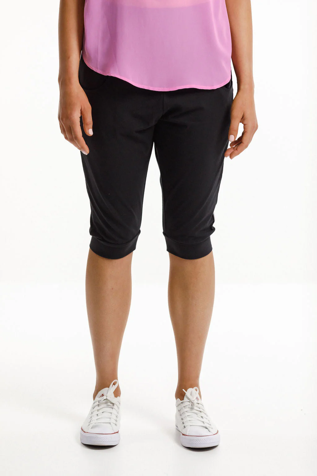 3/4 Apartment Pants Black / Lollipop Pink X - Image 2