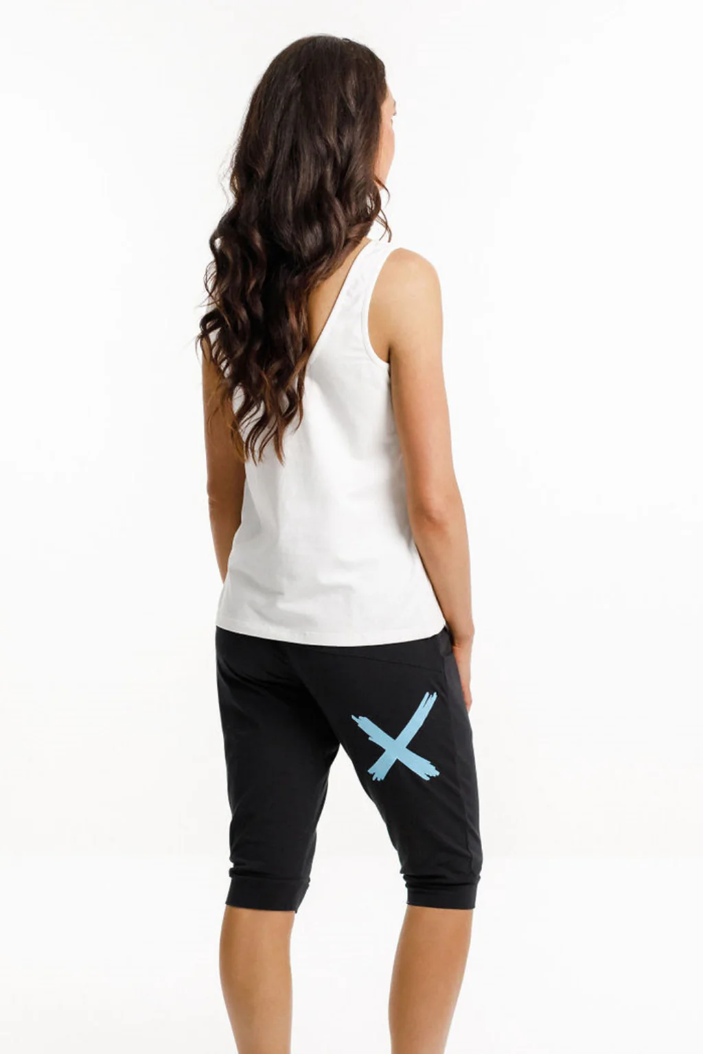 3/4 Apartment Pants Black / Sky Blue X - Image 2