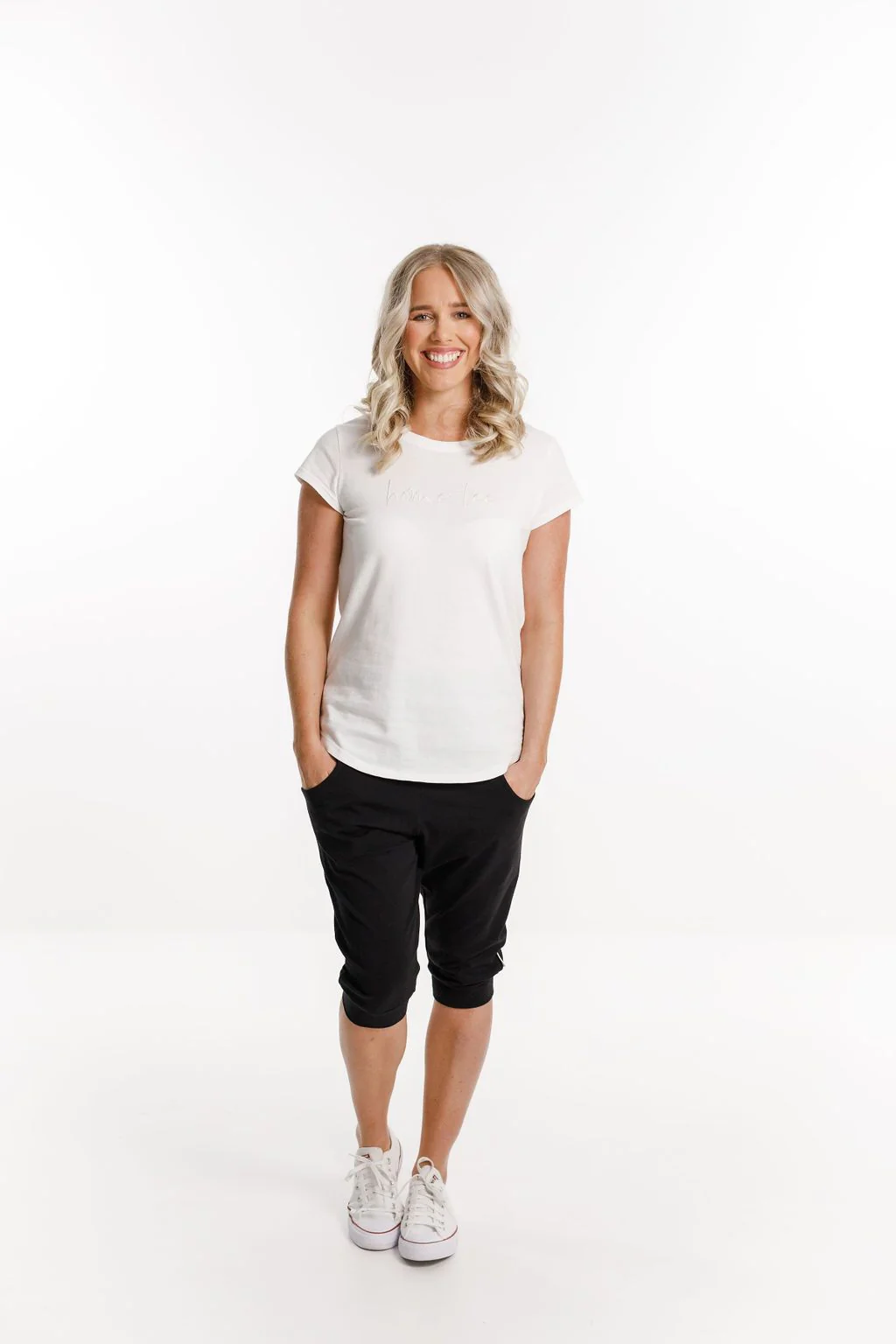 3/4 Apartment Pants - Black with Paper Plane X - Image 4