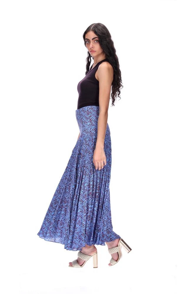 Amaya Alison Pleated Skirt Blue Zebra - Image 2