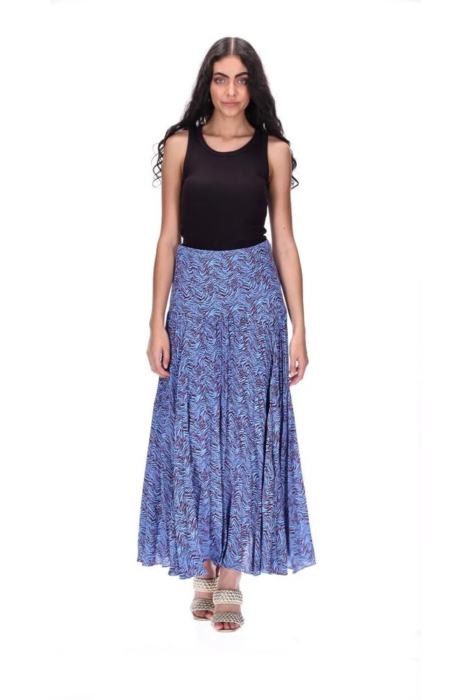Amaya Alison Pleated Skirt Blue Zebra - Image 3