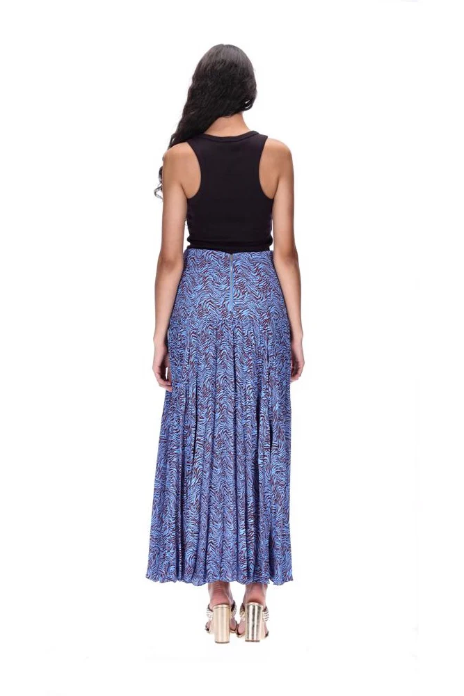 Amaya Alison Pleated Skirt Blue Zebra - Image 4