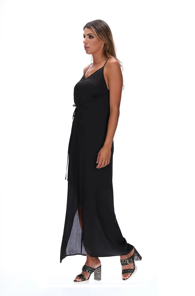 Amaya Elana Wrap Dress - Black - Image 4