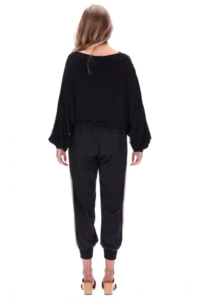 Amaya Leo Top - Black/Beige - Image 2