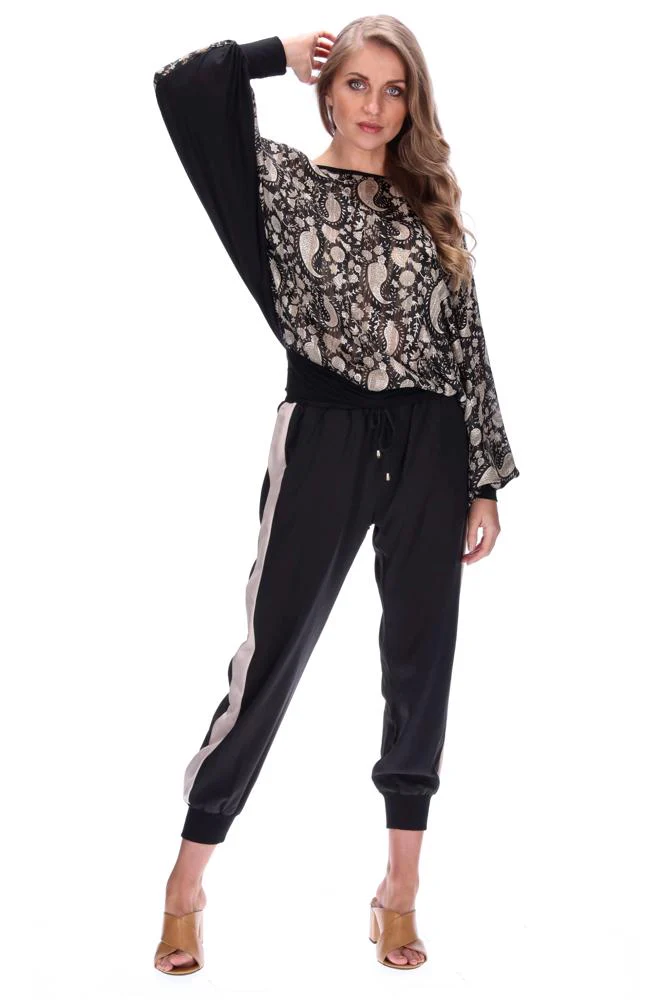 Amaya Leo Top - Black/Beige - Image 3