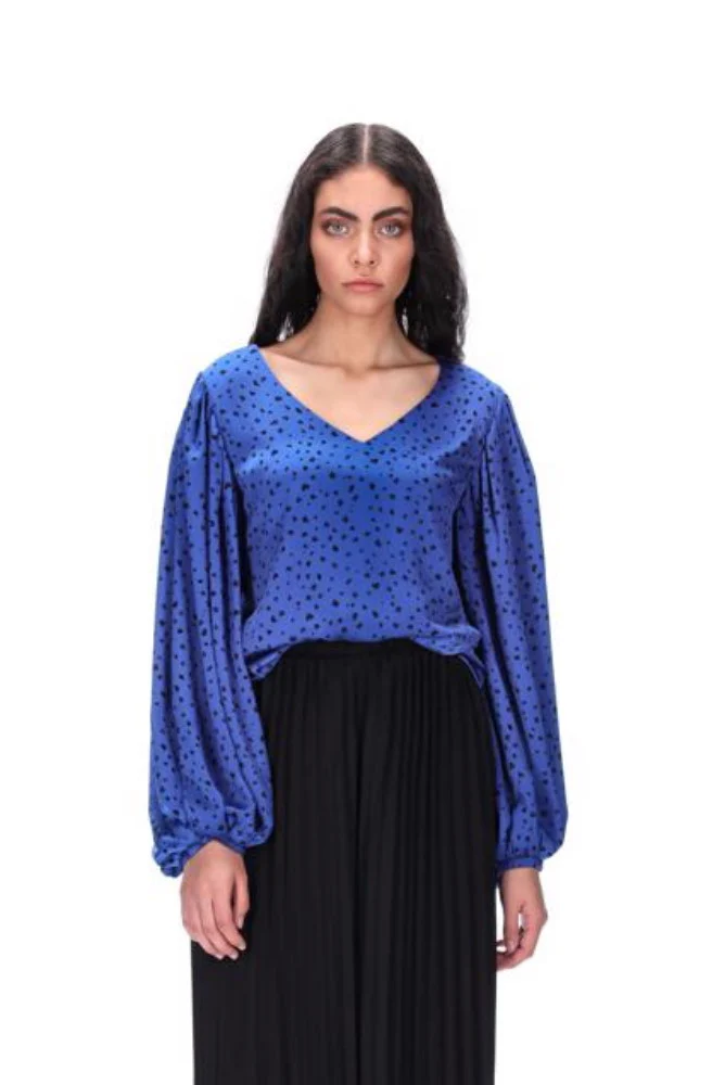 Amaya Sian Blue Spot Top - Image 3