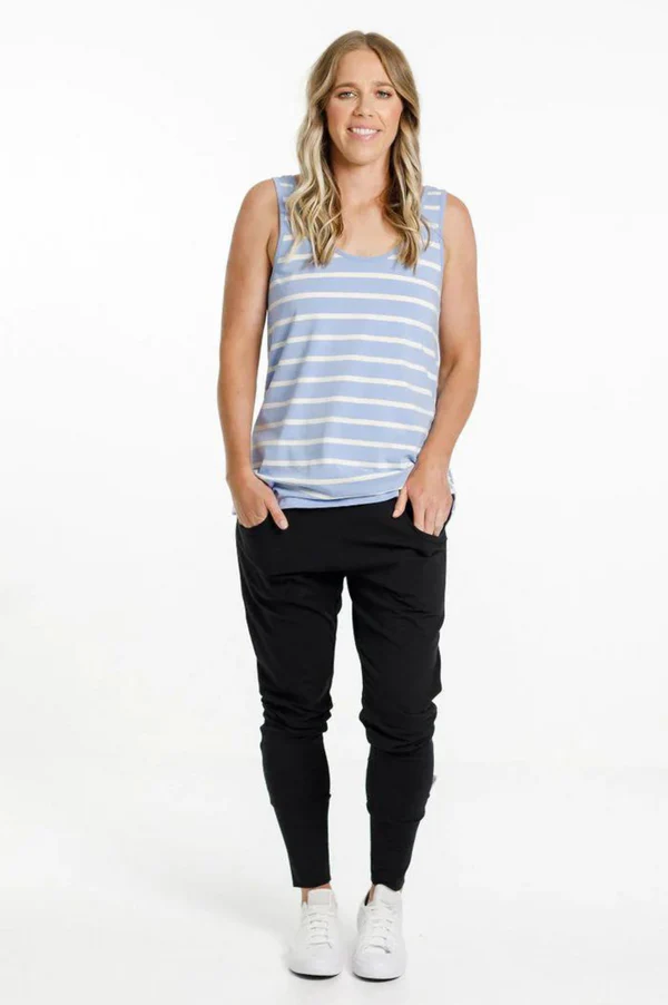 Apartment Pants - Black with Cerulean Stripe X - Image 4