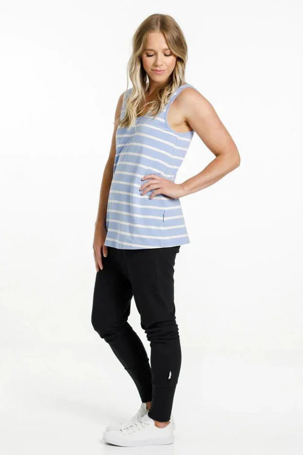Apartment Pants - Black with Cerulean Stripe X - Image 5