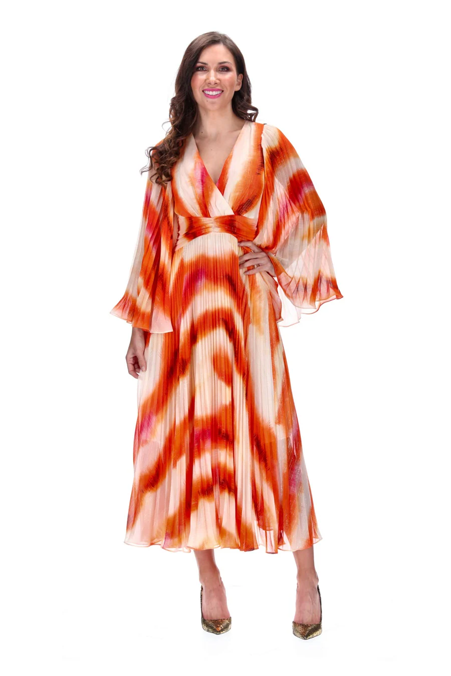 Augustine Amber Pleated Dress - Image 3
