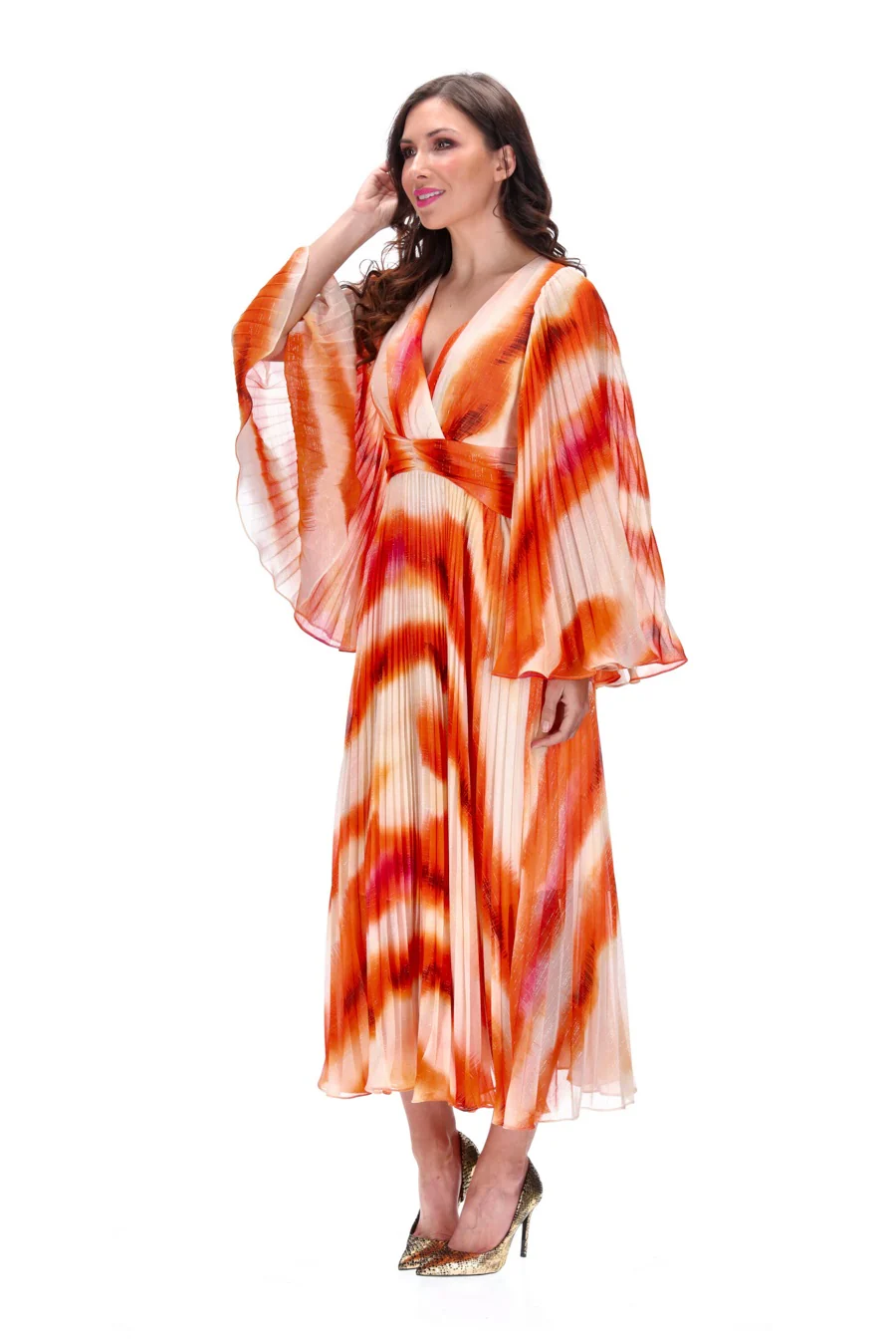 Augustine Amber Pleated Dress - Image 4