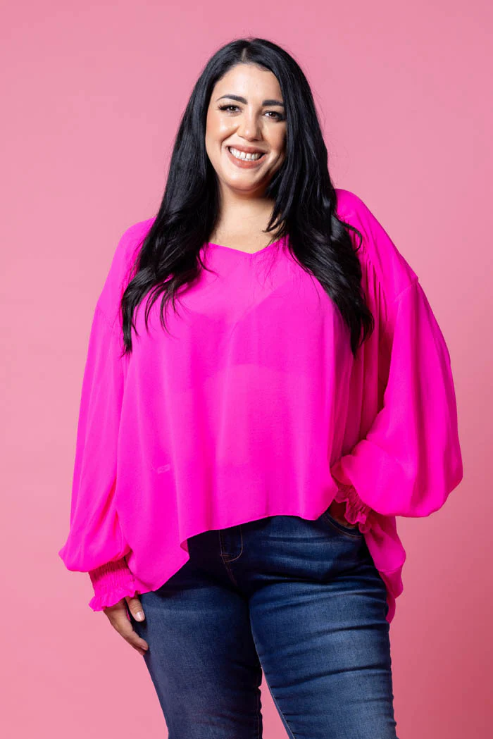 Augustine Charlotte Blouse - Fluro Pink - Image 2