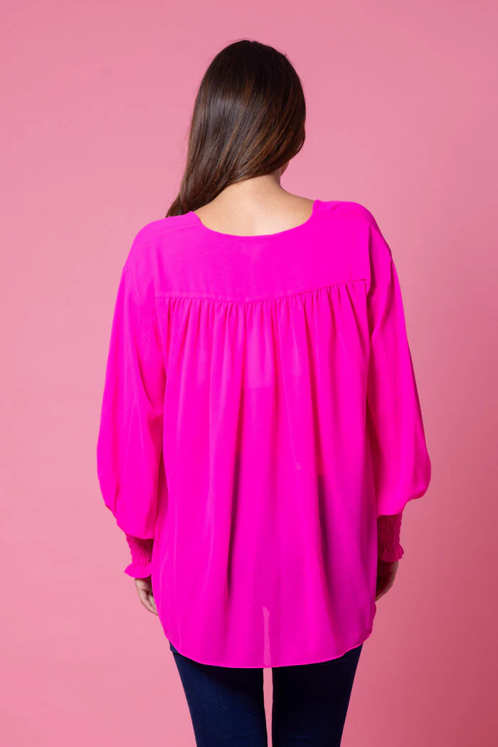 Augustine Charlotte Blouse - Fluro Pink - Image 5