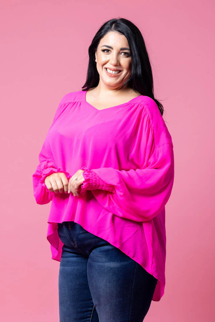 Augustine Charlotte Blouse - Fluro Pink - Image 7