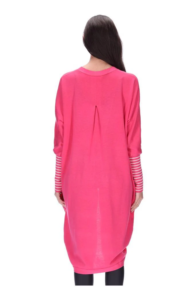 Augustine Dark Pink Merino Blend Kimono Cardi - Image 3