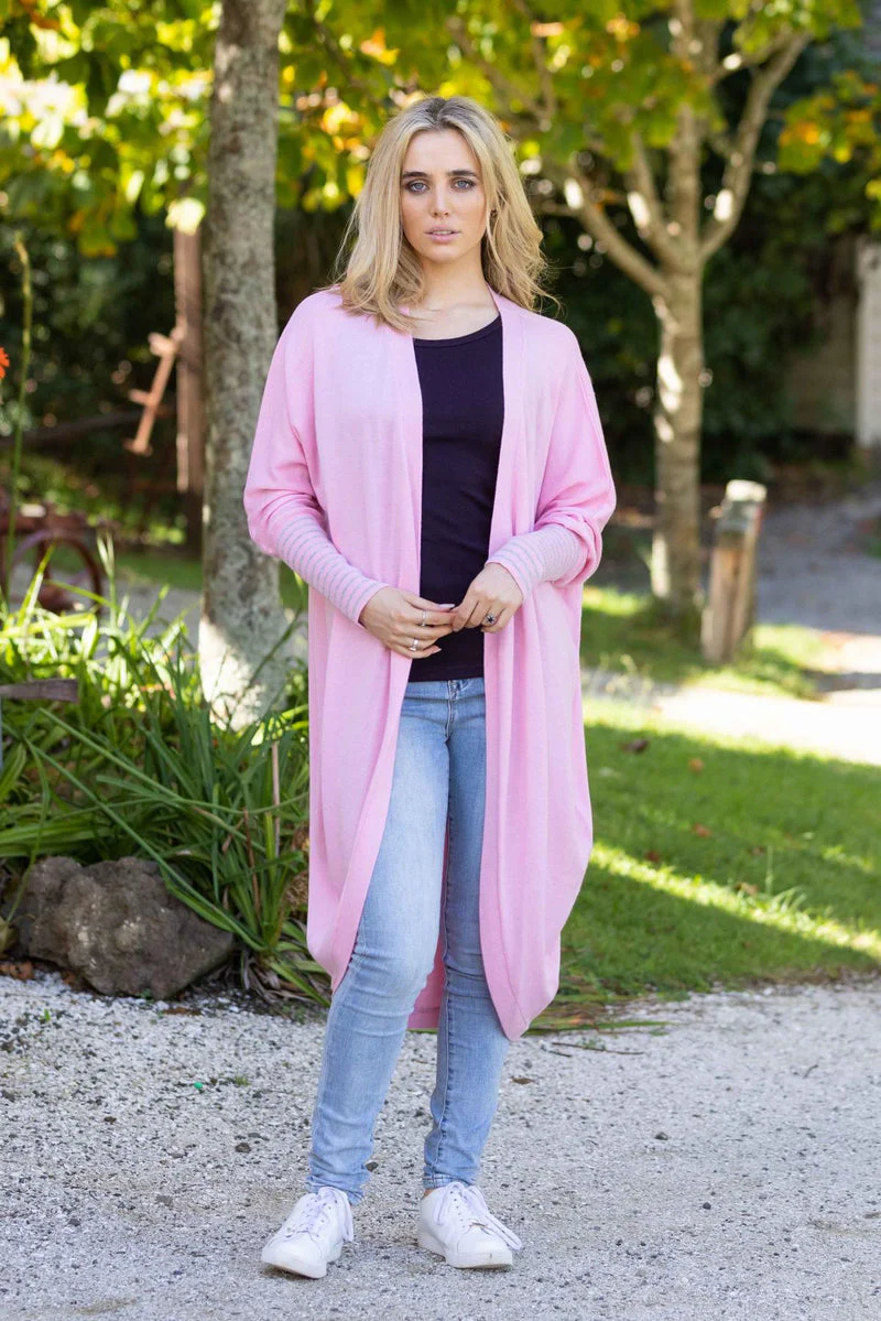 Augustine Pink Merino Blend Kimono Cardi - Image 4