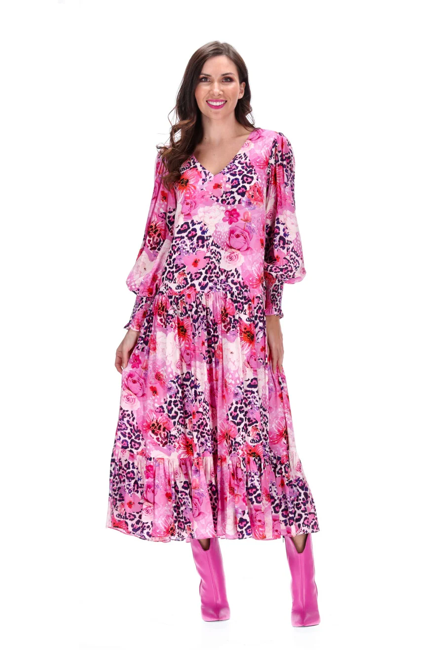 Augustine Kaylee Dress-Pink Leopard - Image 4