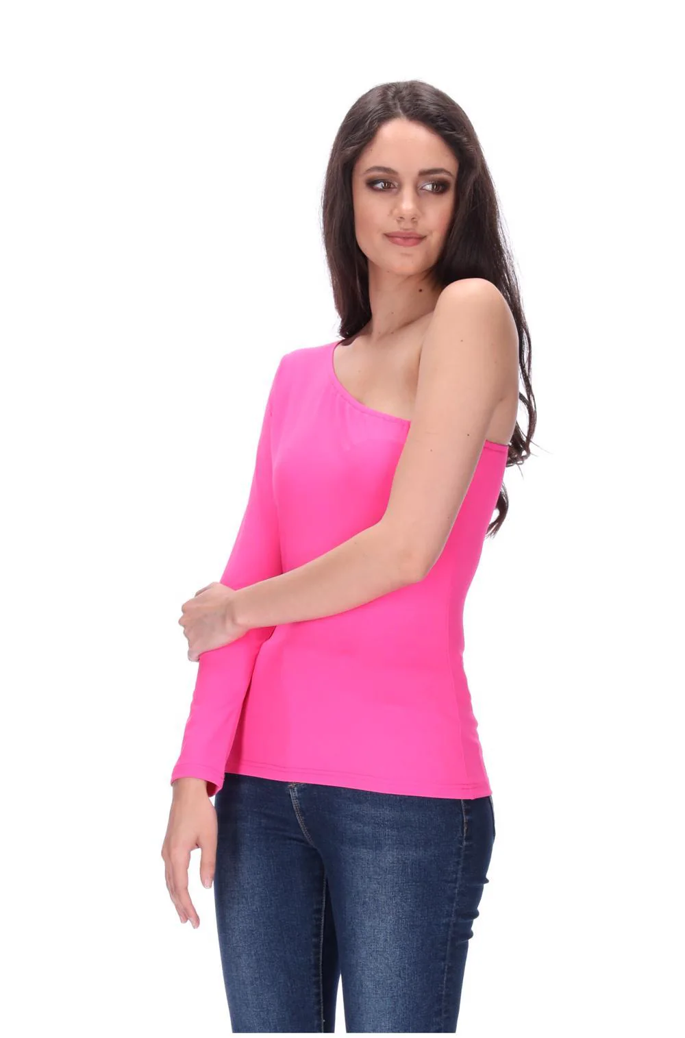 Augustine Lily One Shoulder Top - Hot Pink - Image 2