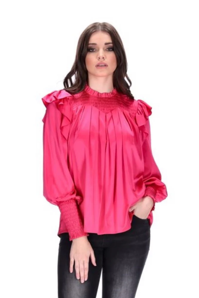Augustine Lily Top - Crimson Pink