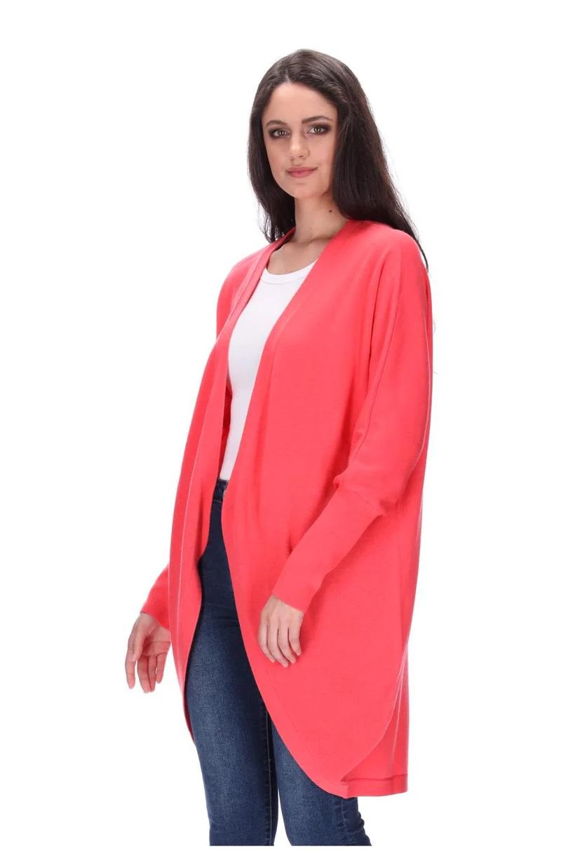 Augustine Merino Blend Cardi Kimono - Coral - Image 3