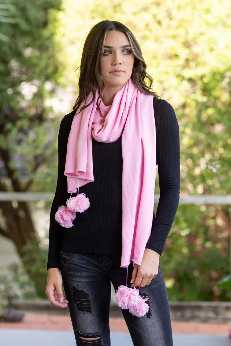 Augustine Pom Scarf - Pink