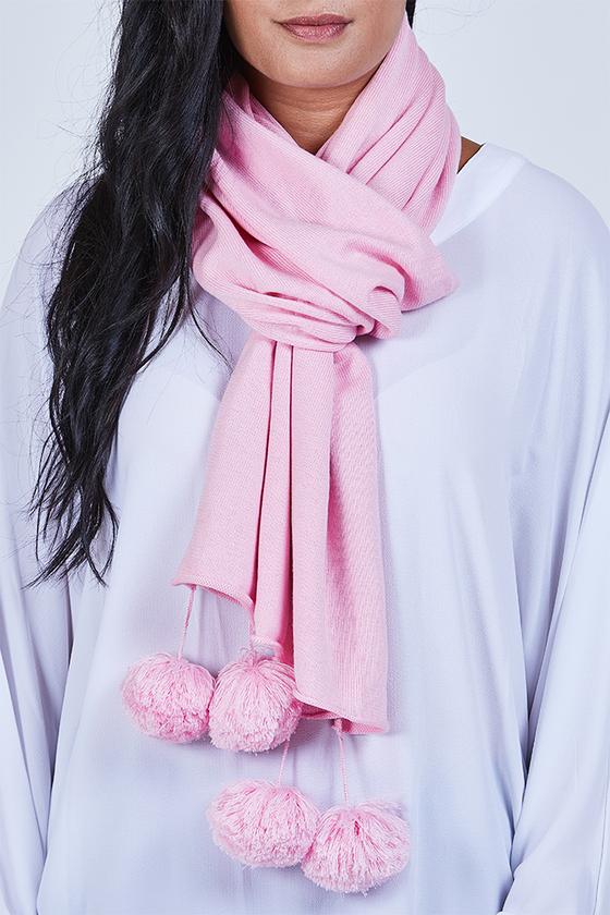 Augustine Pom Scarf - Pink - Image 2