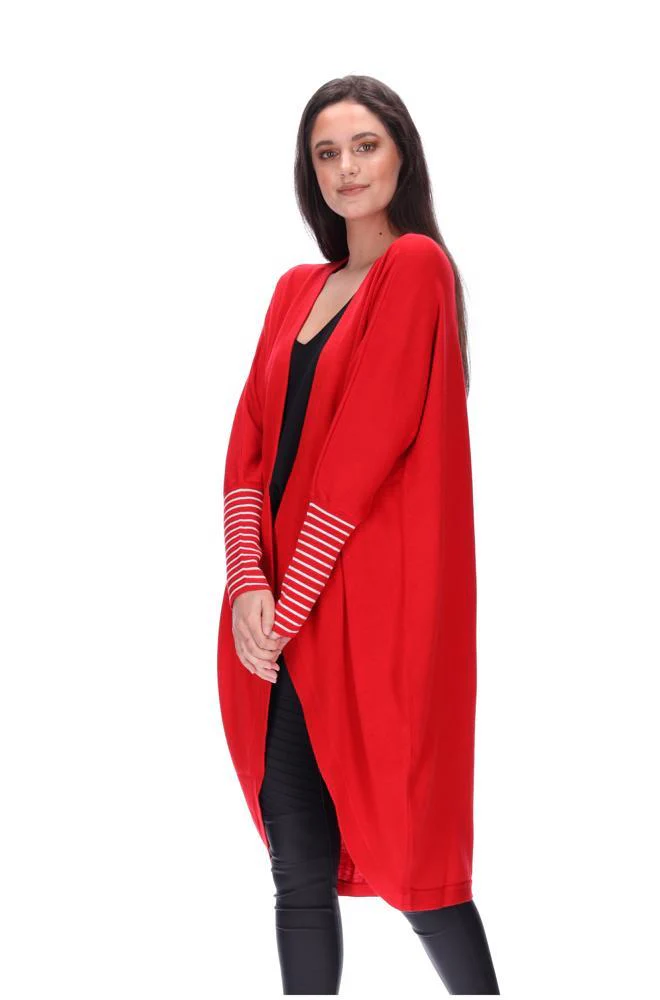 Augustine Red Merino Blend Kimono Cardi - Image 2
