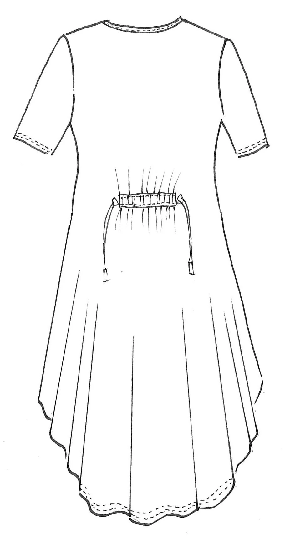 Paula Ryan Scoop Neck Dress-Lapis Blue - Image 3