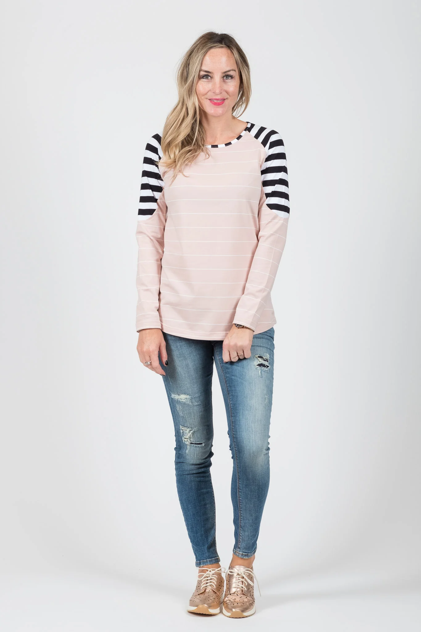 Bailey Top - Blush Stripe - Image 3