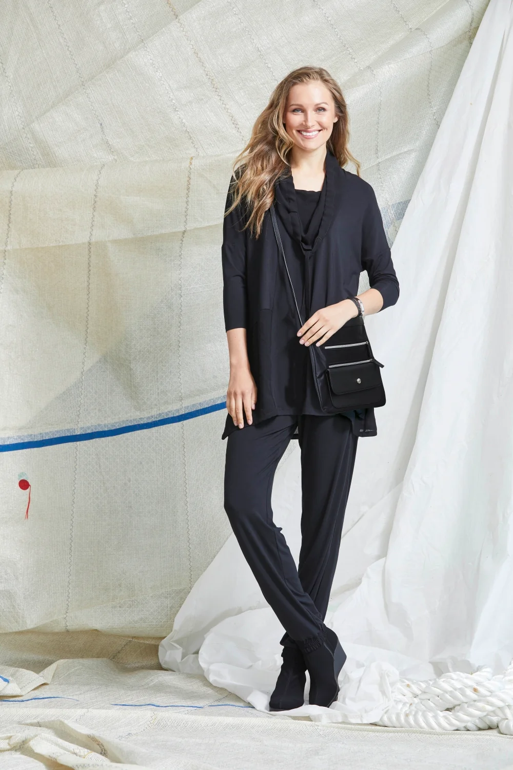 Basque Waist Slim Leg Cuff Pan - Image 3