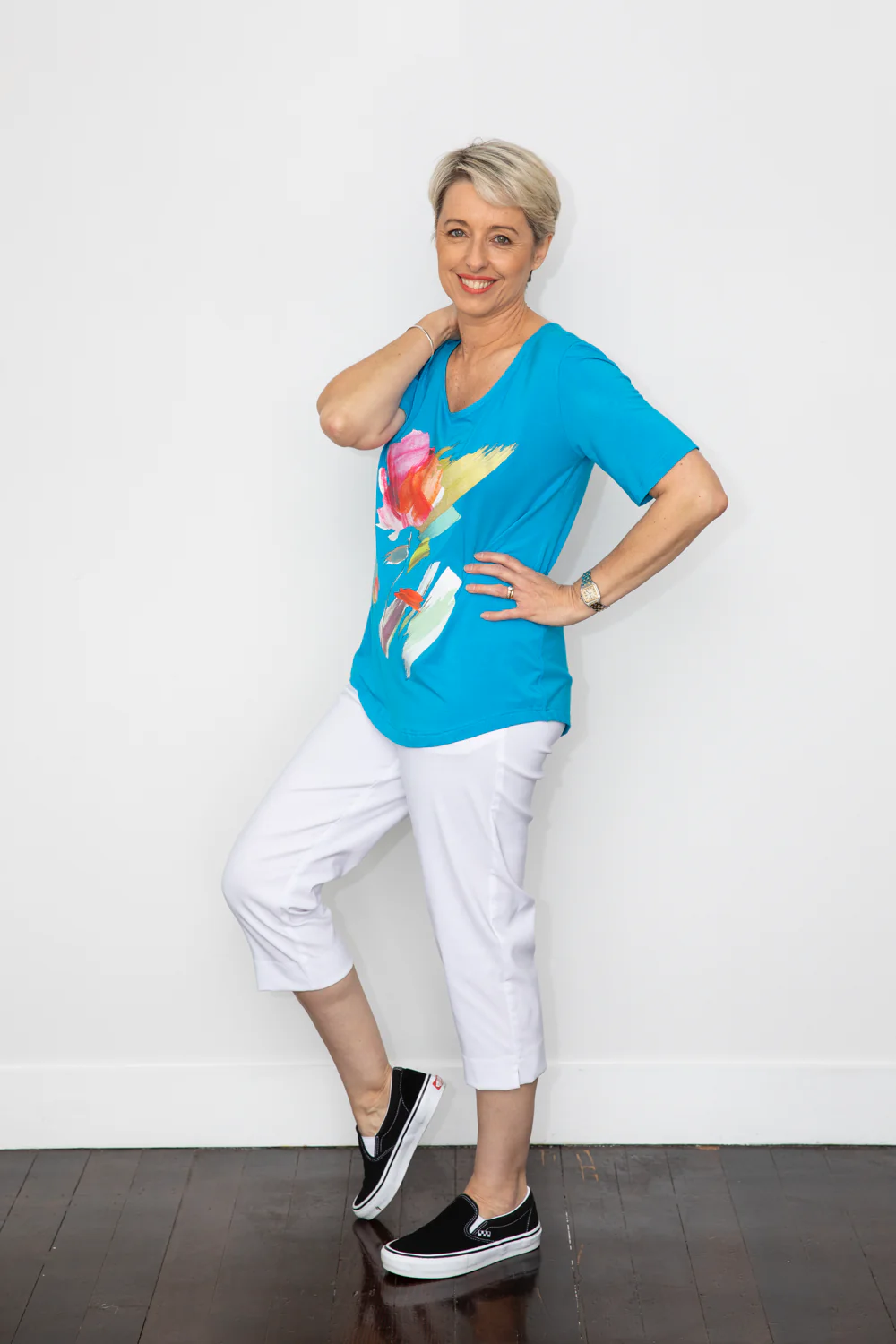 Bittermoon Brush Stroke Tee - Turquoise - Image 2