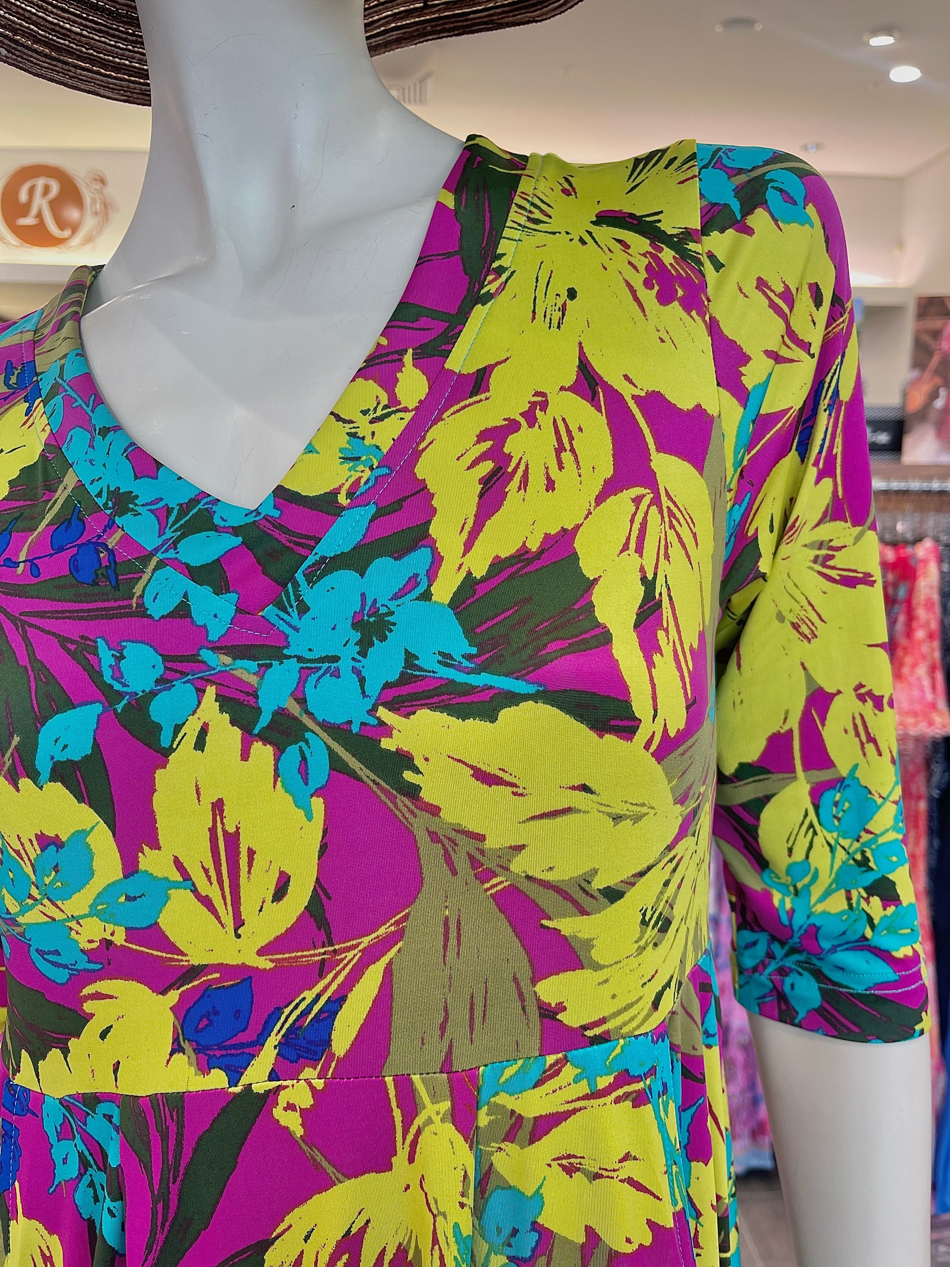 Bittermoon Carly Dress - Lime Floral Splash - Image 3