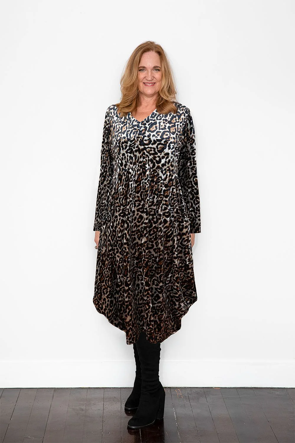 Bittermoon Carly Dress Velvet-Animal