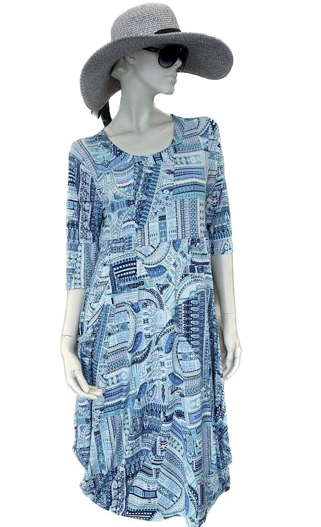 Bittermoon Chloe Dress - Aqua Aztec