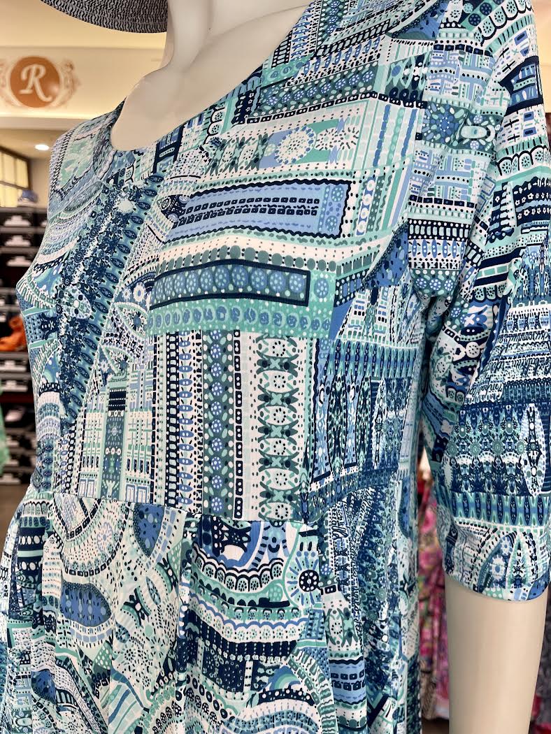 Bittermoon Chloe Dress - Aqua Aztec - Image 2