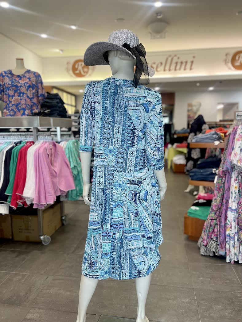 Bittermoon Chloe Dress - Aqua Aztec - Image 3