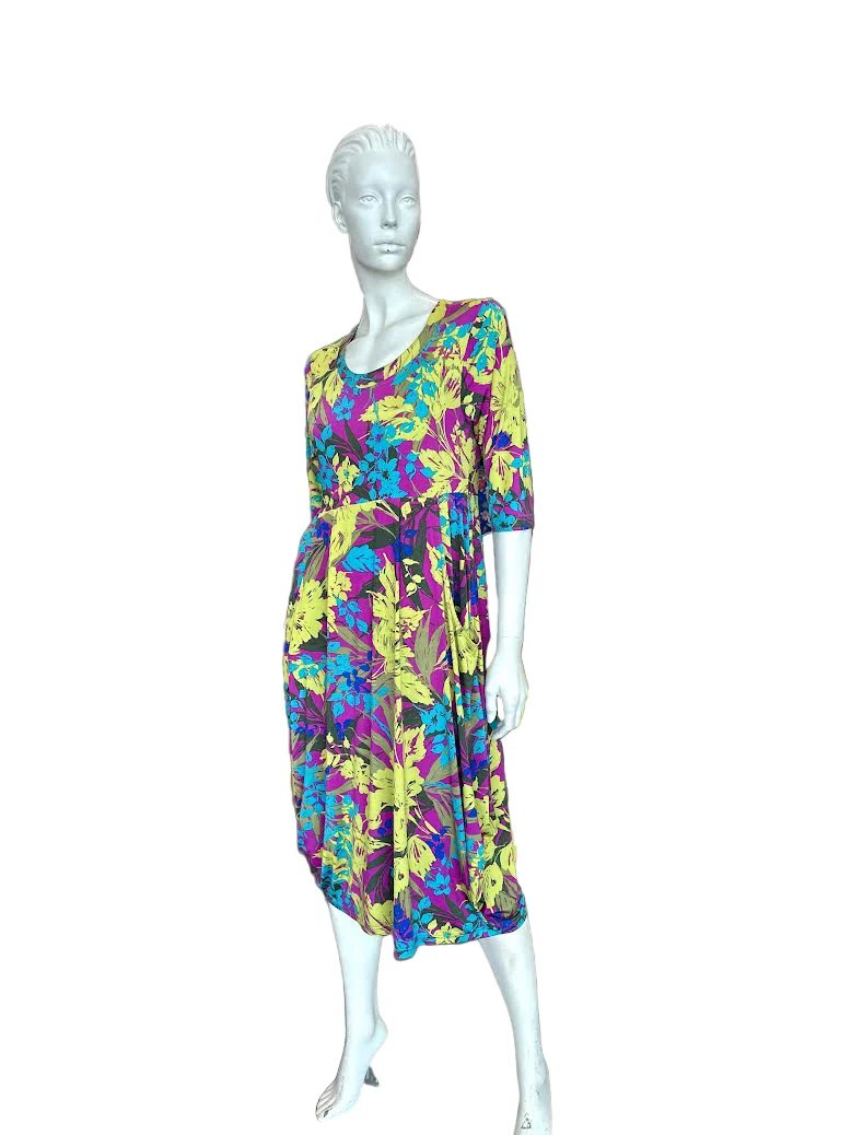 Bittermoon Chloe Dress - Lime Floral Splash