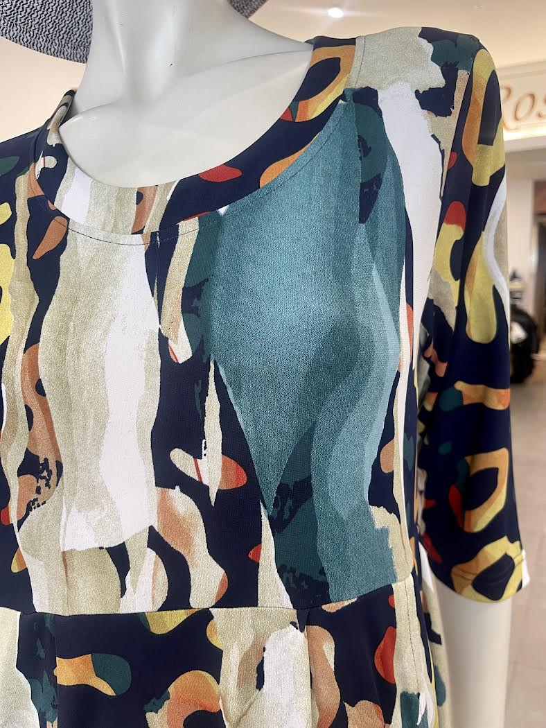 Bittermoon Chloe Dress - Teal Abstract - Image 2