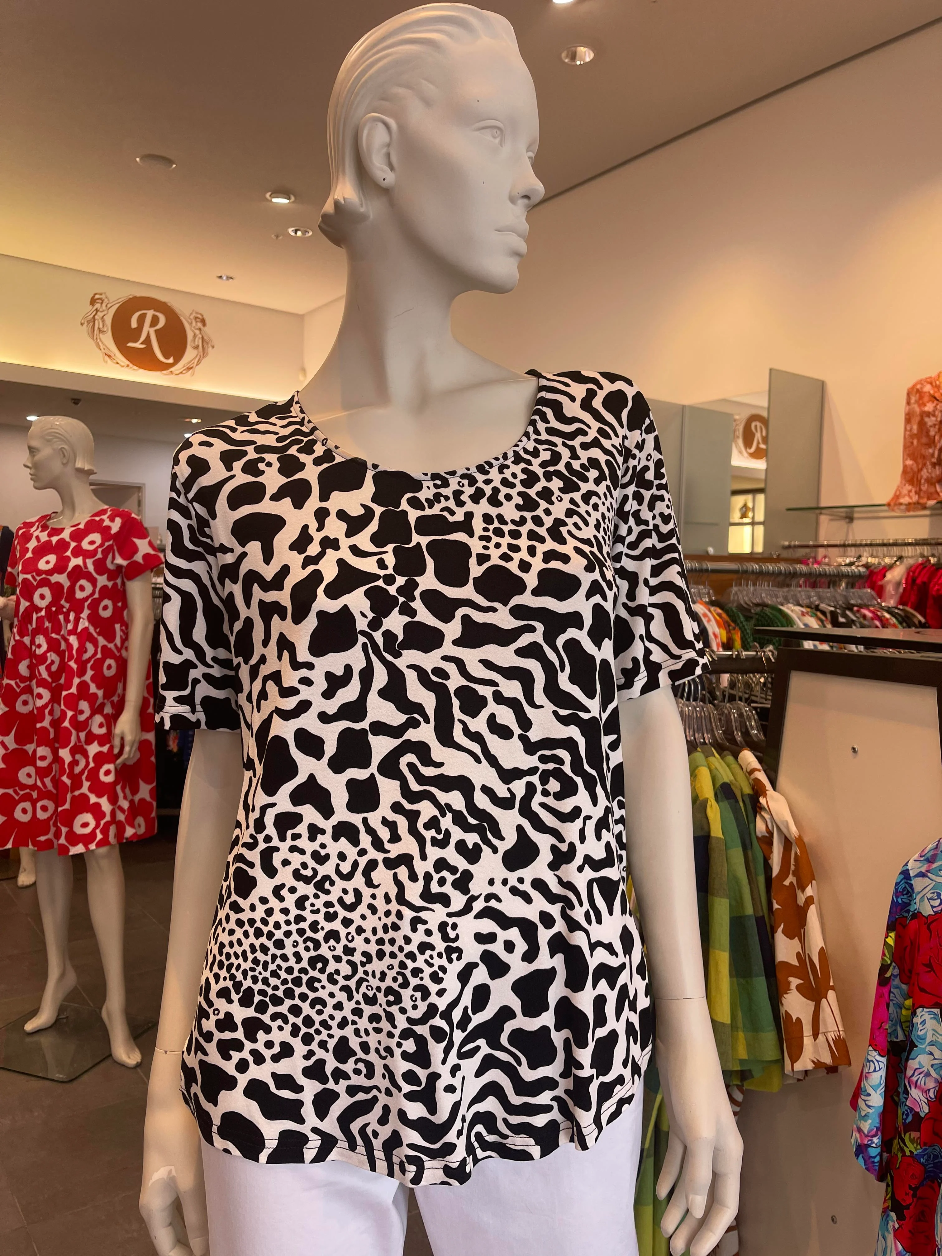 Bittermoon Lucy Top - Black And White Giraffe Print - Image 2