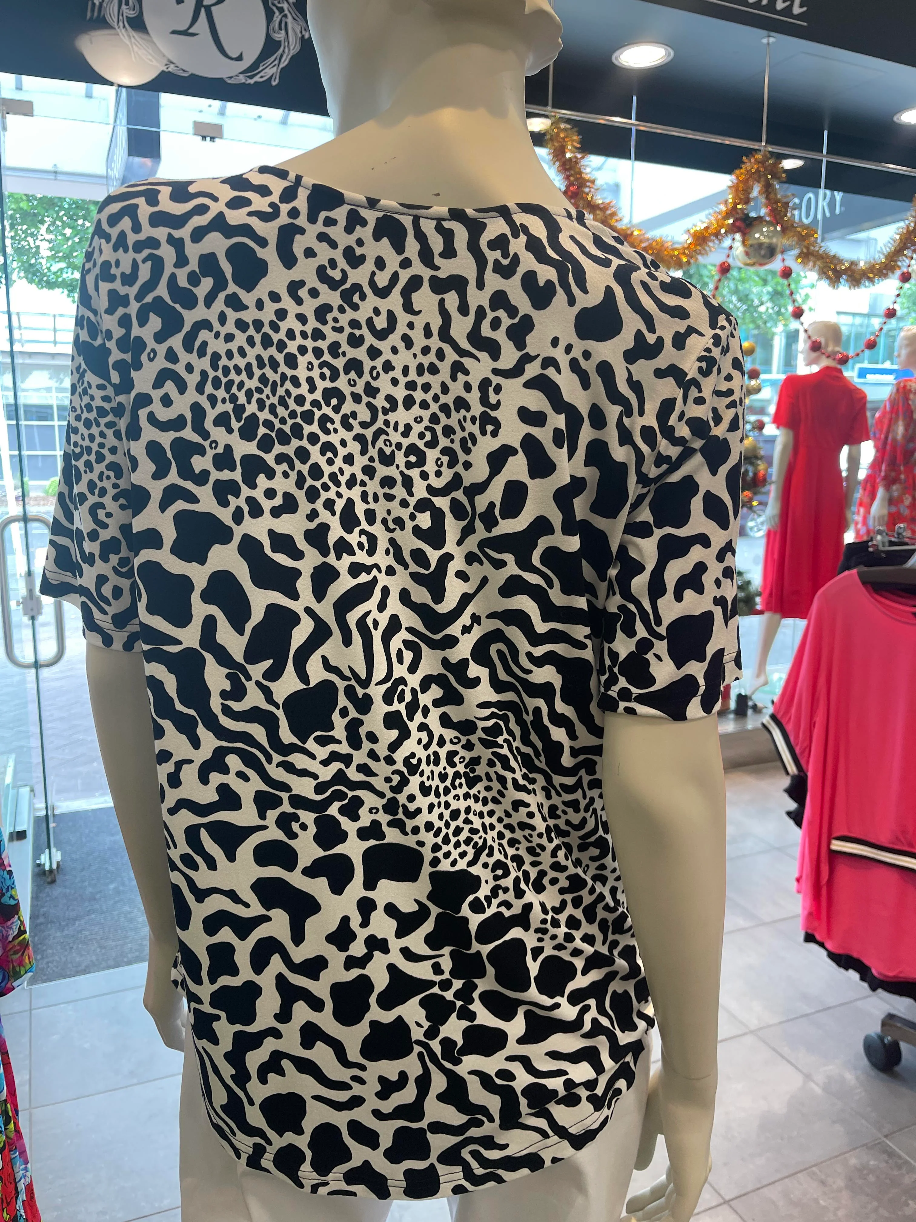 Bittermoon Lucy Top - Black And White Giraffe Print - Image 3