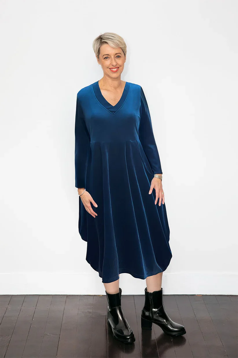 Bittermoon Velvet Carly Dress - Petrol - Image 2