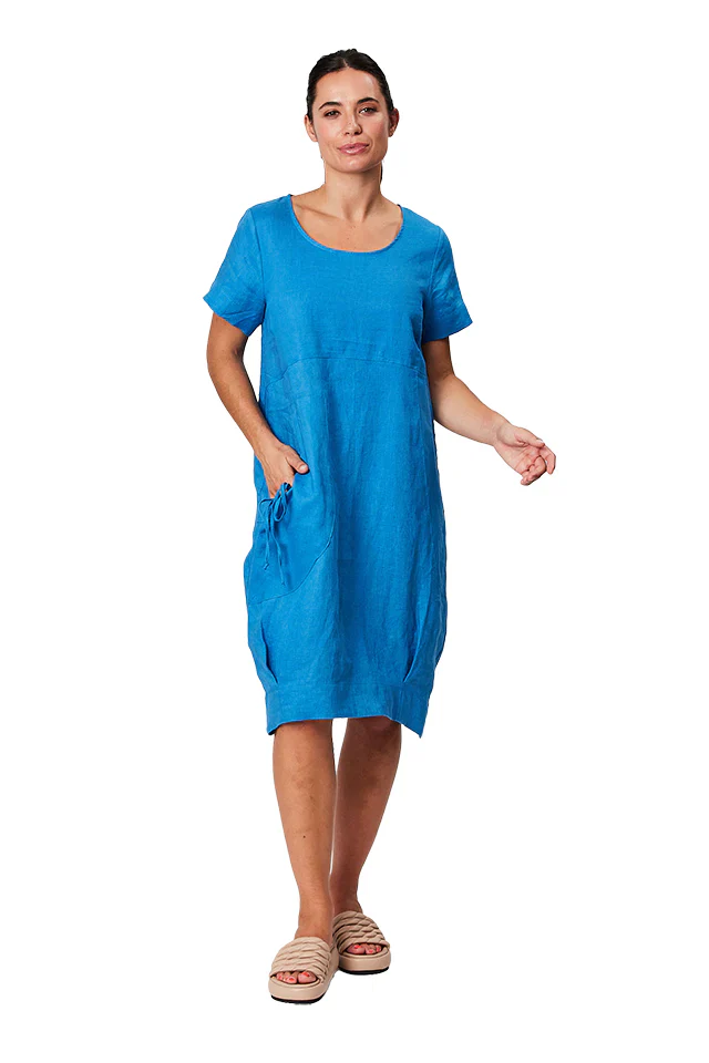 Blackstone Bubble Hem Dress - Blue Sapphire