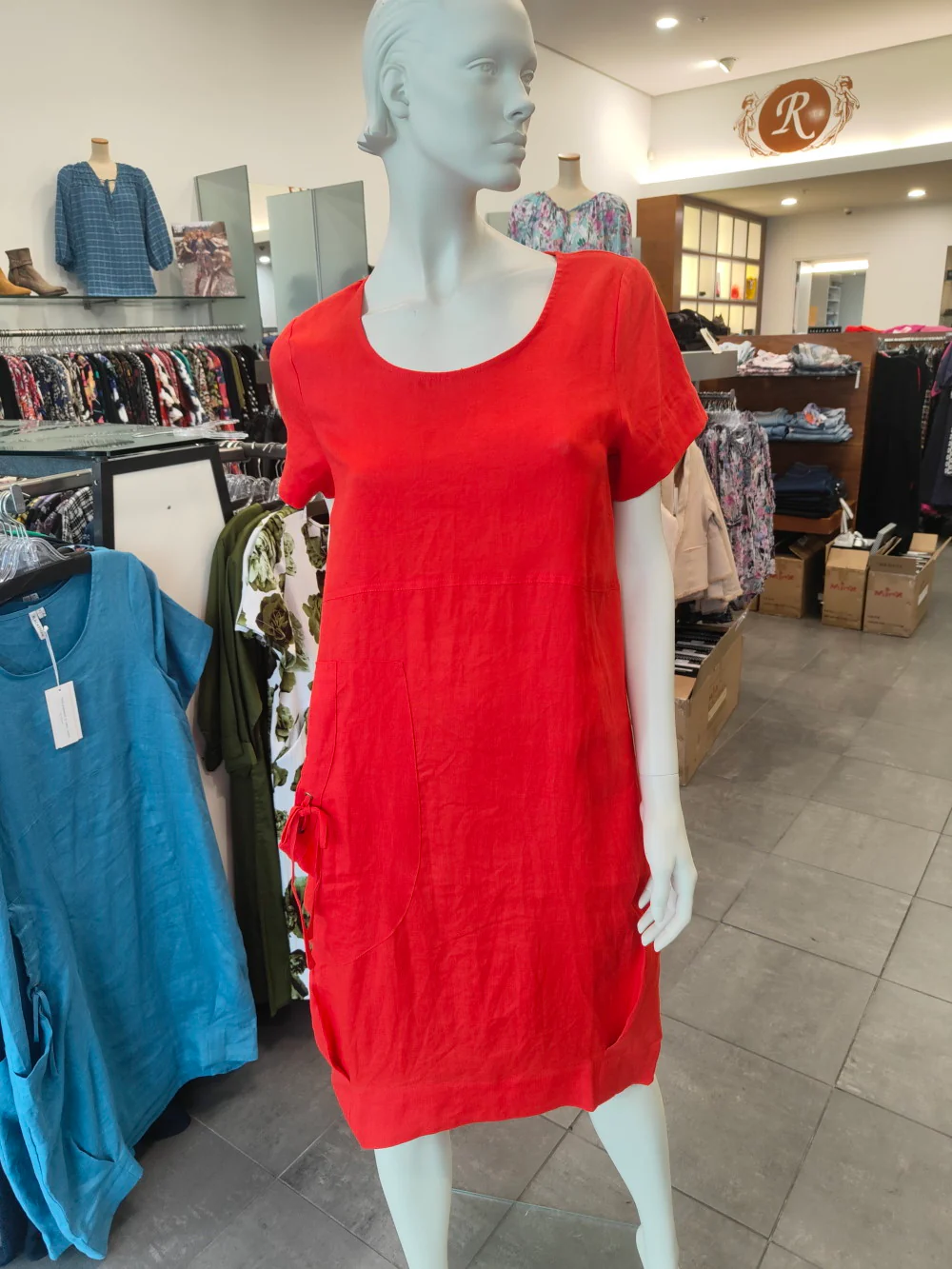 Blackstone Bubble Hem Dress - Tomato