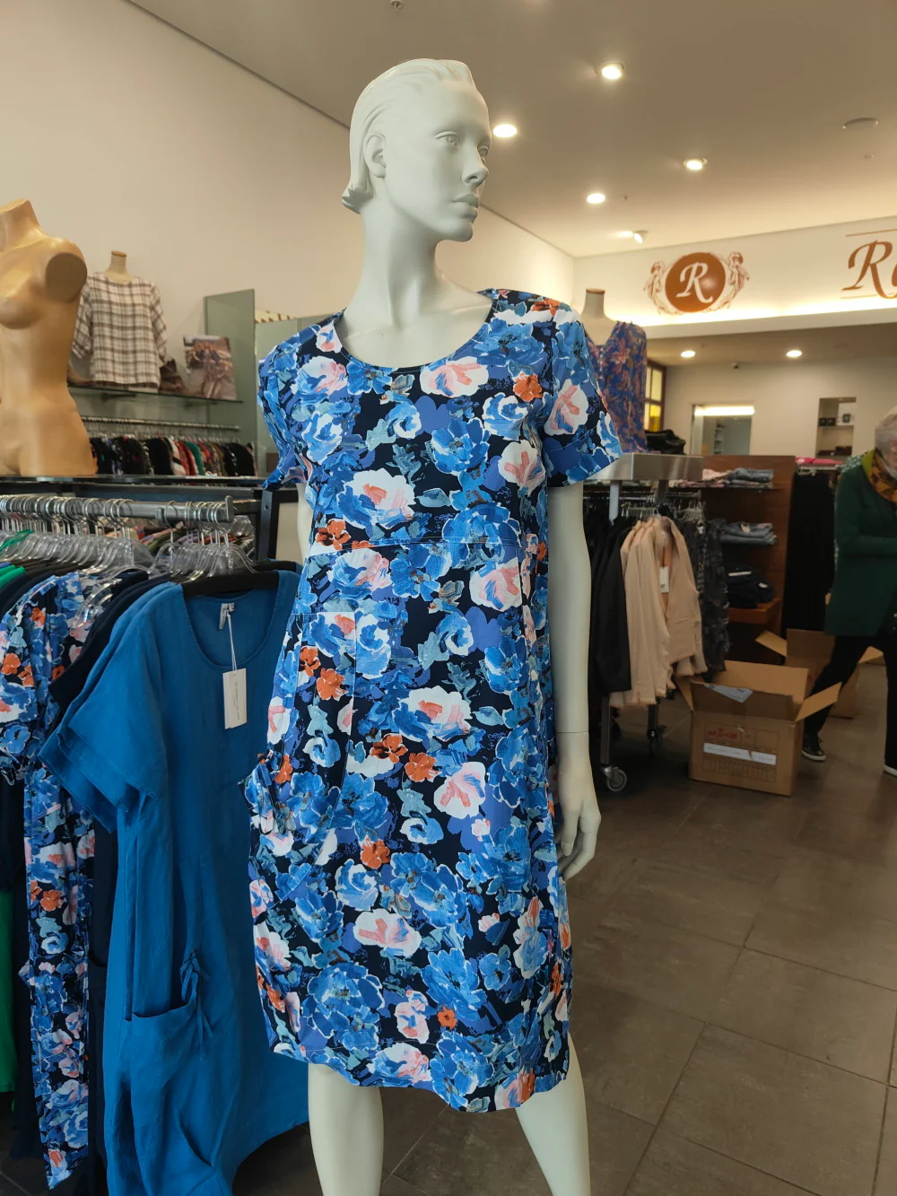 Blackstone Bubble Dress in Floral Sapphire Blue