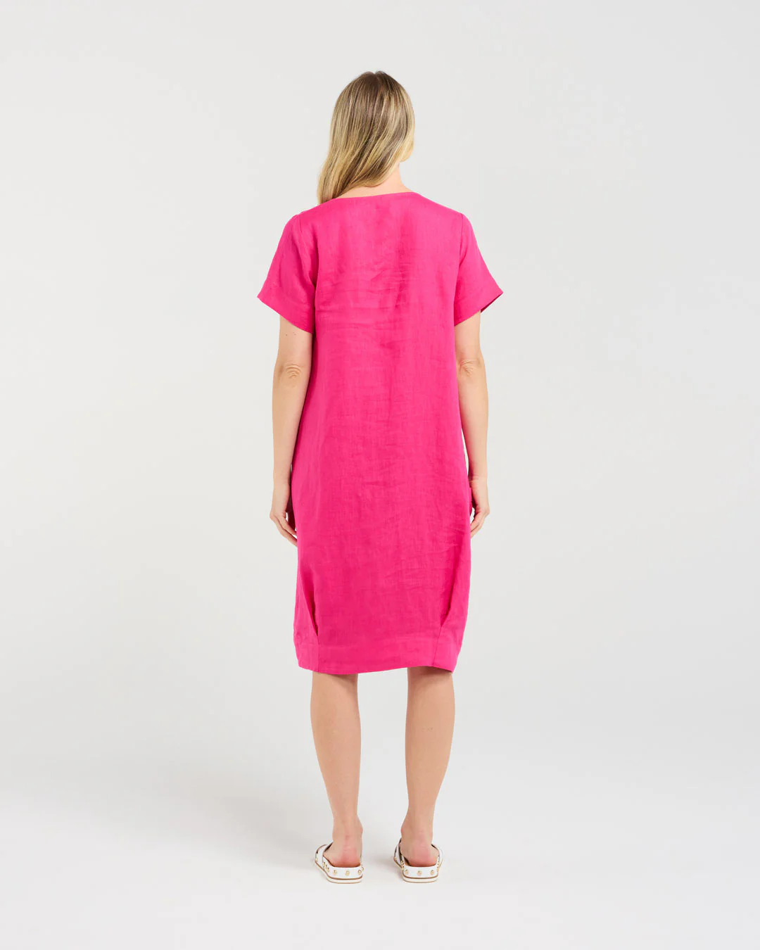 Blackstone Lilian Bubble Hem Dress - Raspberry - Image 3