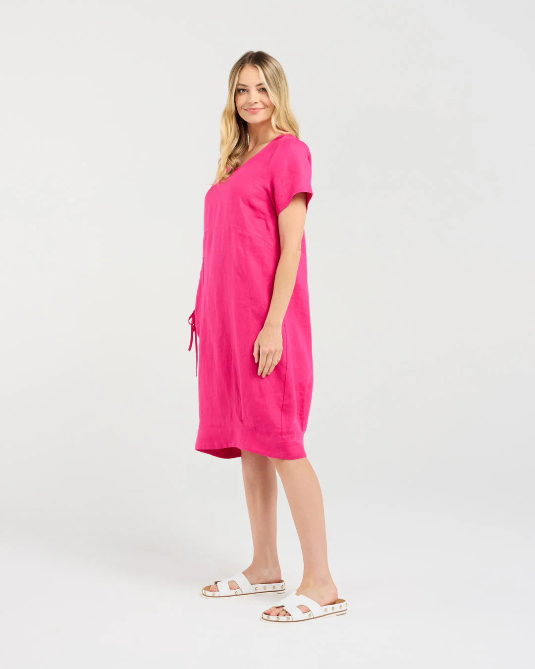 Blackstone Lilian Bubble Hem Dress - Raspberry - Image 4