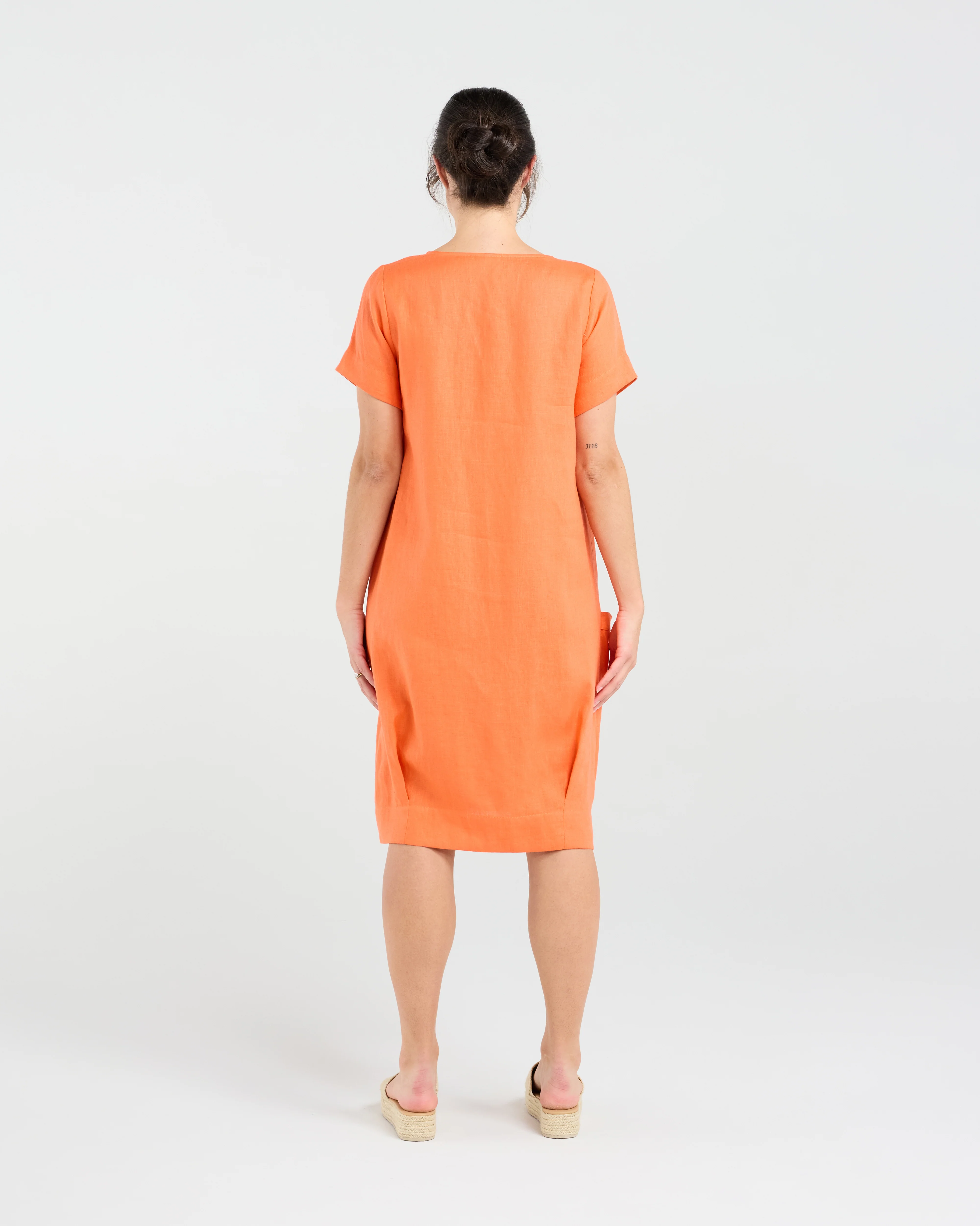 Blackstone Lilian Bubble Hem Dress - Sunset Orange - Image 3